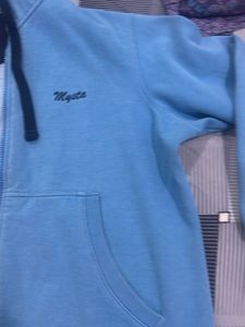 Mysta Blue Zip-Up Hoodie sweatshirt