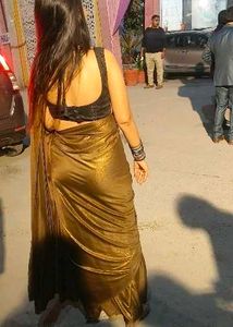 Elegant Gold Metallic Saree