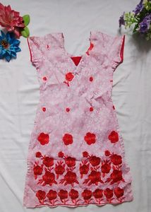 Stylish Red Flower Kurta Top