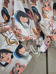 Cute Cartoon Print Cropped Shirt
