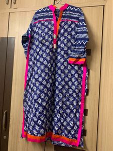 Stylish Blue Printed Kurta