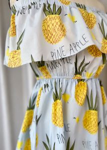 Pineapple Print Off-Shoulder Dress