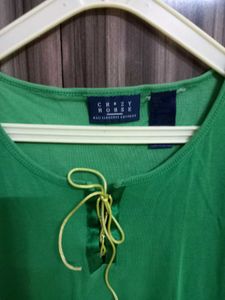 Green Tie-Neck Top