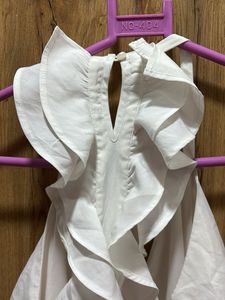 Chic White Tiered Halter Dress