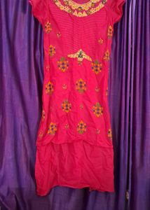 Embroidered Pink Kurta