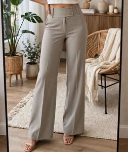 High-Waisted Wide Leg Trousers