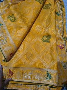 Beautiful Yellow Silk Saree