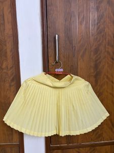 Butter Yellow Plie Pleated Skort