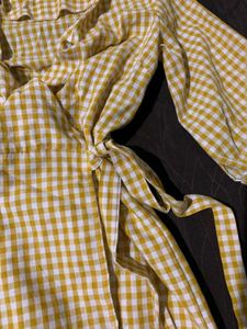 Yellow Gingham Wrap Dress