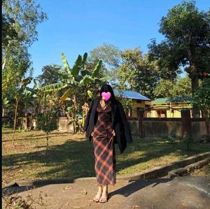 newme Chic Plaid Maxi Dress