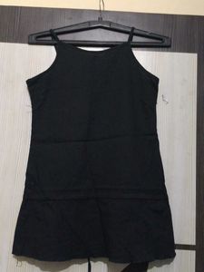 Black Embroidered Cami Top(length 24l)