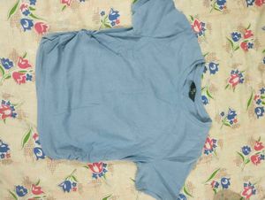 Light Blue Ruched T-Shirt