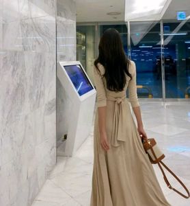 Elegant Beige Wrap imported dress