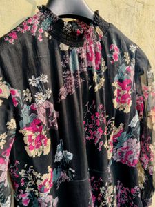 Black Floral Print Dress 💐🛒