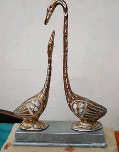 Decorative Brass Swan Pair Showpiece
