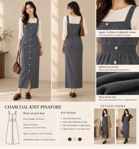 Grey Button-Front Midi Dress