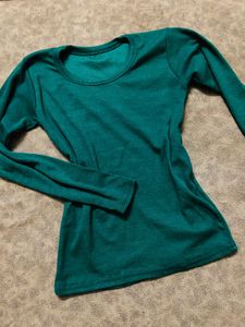 Solid Teal Long Sleeve Top
