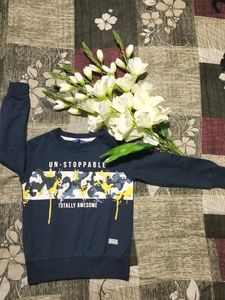Navy Blue Full Sleeves Sweat Shirt.