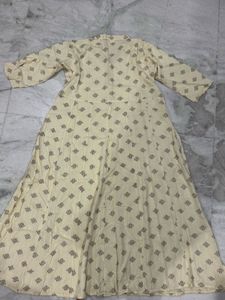 Elegant Cream Printed Kurta