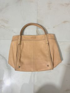 Classic Beige Leather Handbag
