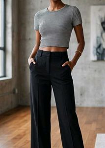 Classic Striped Cropped T-Shirt