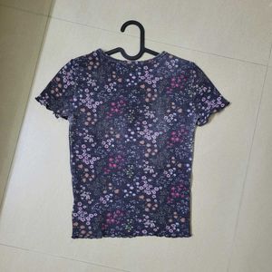 American Eagle Floral Baby Tee