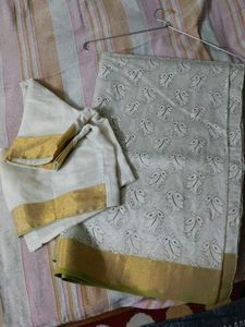 Elegant Saree with stiched blouse xxl