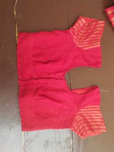 Red Bandhani Saree with Blouse