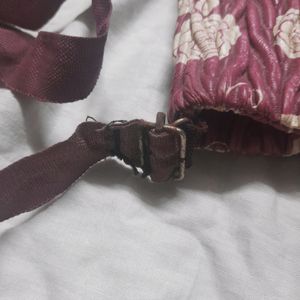 Small Zipper Purse Crossbody Maroon Slingbag Women