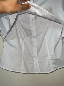 Zara White double Layered Shirt