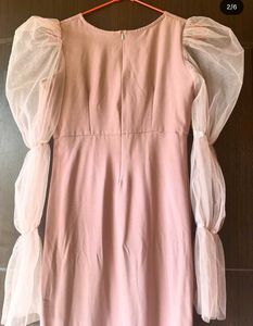 Elegant Puff Sleeve Midi Dress