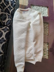 Cream Quilted Sweatshirt
