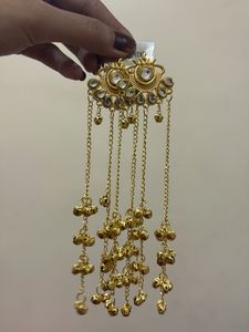 Gold Tone Dangling Kashmiri Earrings