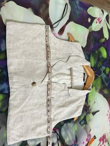 Linen blend blazer top