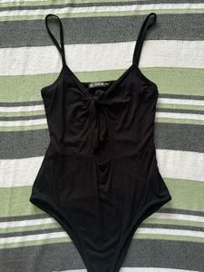 Shein Black Knot Front Bodysuit