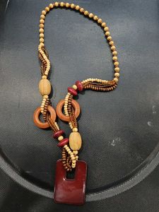 Boho Wooden Beaded Necklace