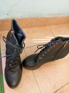 Black Ankle Boots with Laces