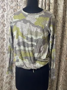 Camouflage Print Long Sleeve Top