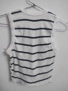 Striped Sleeveless Crop Top