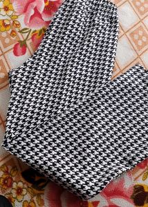 Houndstooth Print Flare Pants