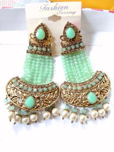 Stunning Mint Green Beaded Earrings