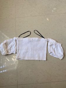 FOREVER 21Chic White Off-Shoulder Smocked Top