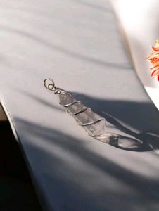 Clear Quartz Crystal Pencil Pendant