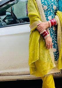 Designer Suit Set With Heavy Back Design