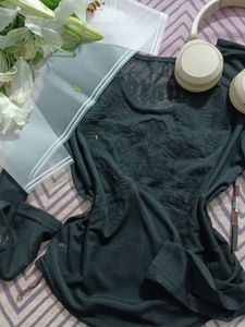 Chic Long Sleeve Mesh Top