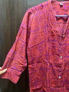 Red Floral Printed Dress for Ladies