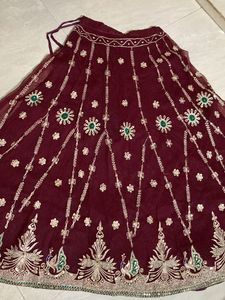 Beautiful Embroidered Maroon Skirt