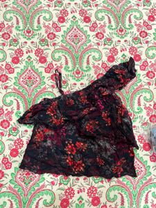 Boho Floral One Shoulder Top
