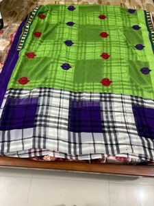 Vibrant Checkered Saree