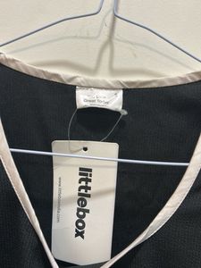 Black cropped top with tie detail